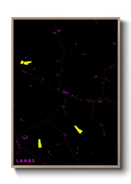 Une affiche de carte sur Lahas
