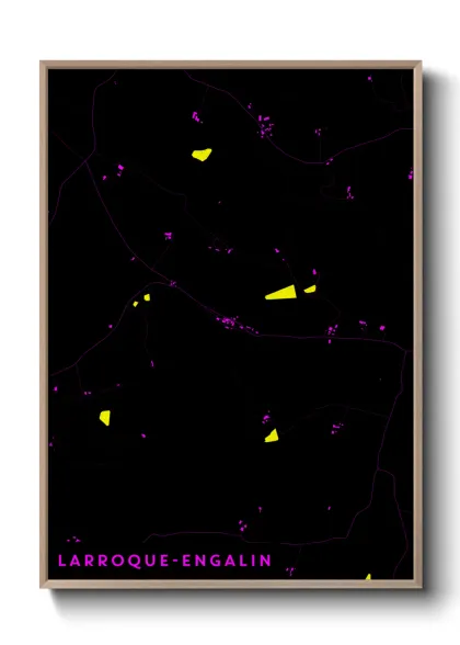 Une affiche de carte sur Larroque-Engalin