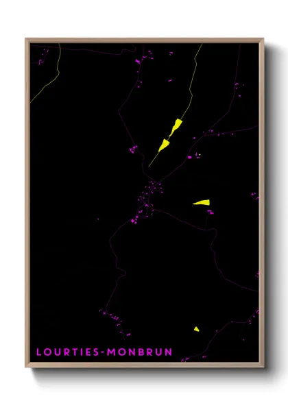 Une affiche de carte sur Lourties-Monbrun