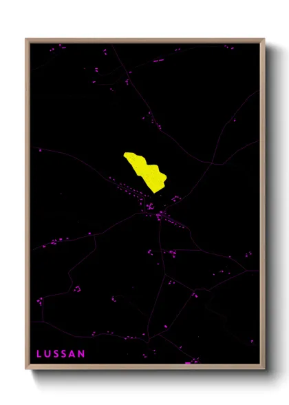 Une affiche de carte sur Lussan