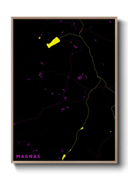 Une affiche de carte sur Magnas