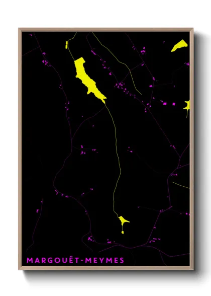 Une affiche de carte sur Margouët-Meymes