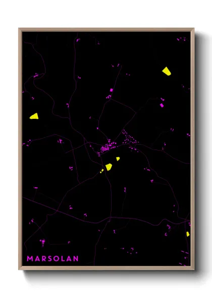 Une affiche de carte sur Marsolan