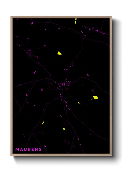 Une affiche de carte sur Maurens