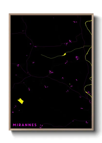 Une affiche de carte sur Mirannes