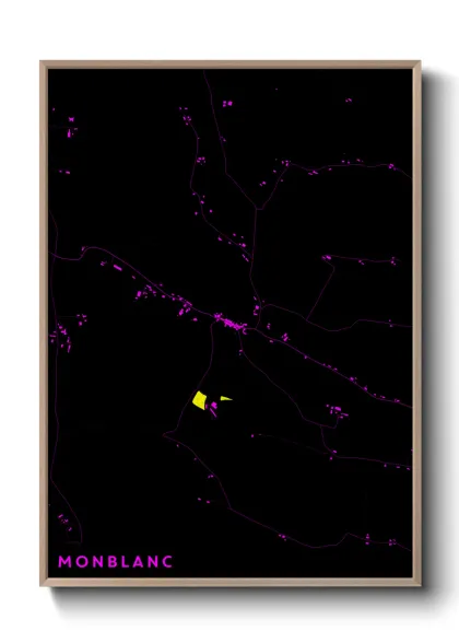 Une affiche de carte sur Monblanc