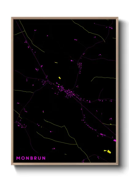 Une affiche de carte sur Monbrun