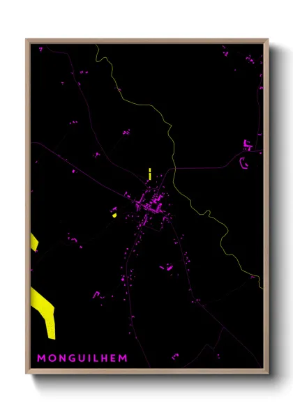 Une affiche de carte sur Monguilhem