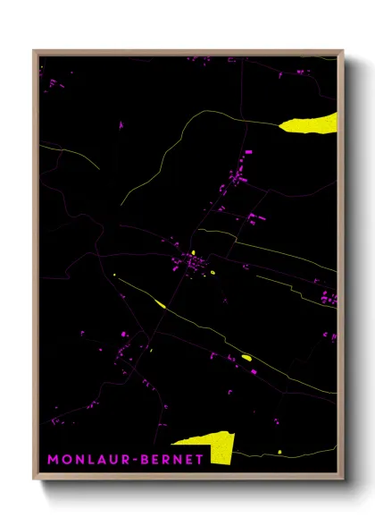 Une affiche de carte sur Monlaur-Bernet