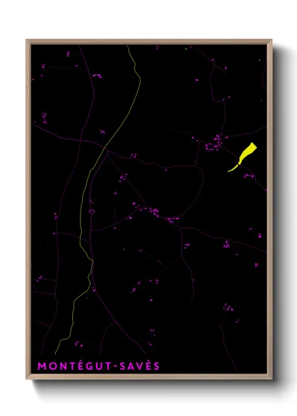 Une affiche de carte sur Montégut-Savès
