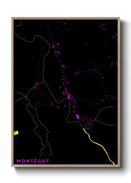 Une affiche de carte sur Montégut