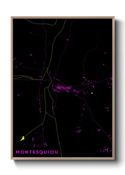 Une affiche de carte sur Montesquiou
