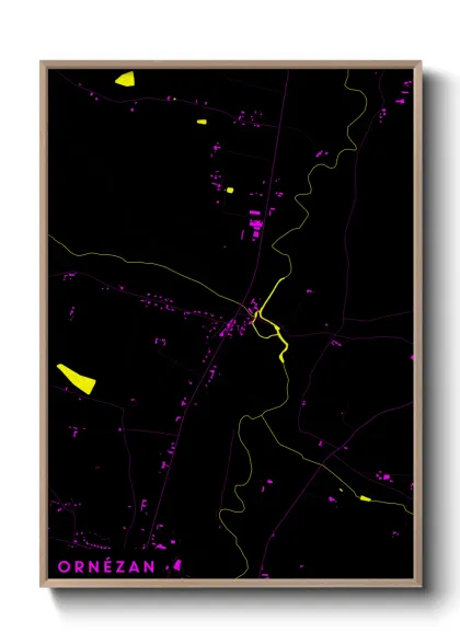 Une affiche de carte sur Ornézan