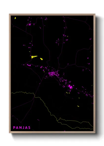 Une affiche de carte sur Panjas