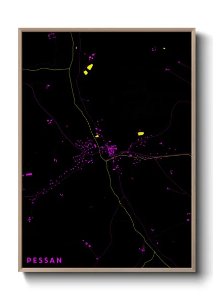 Une affiche de carte sur Pessan