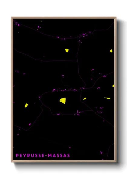 Une affiche de carte sur Peyrusse-Massas