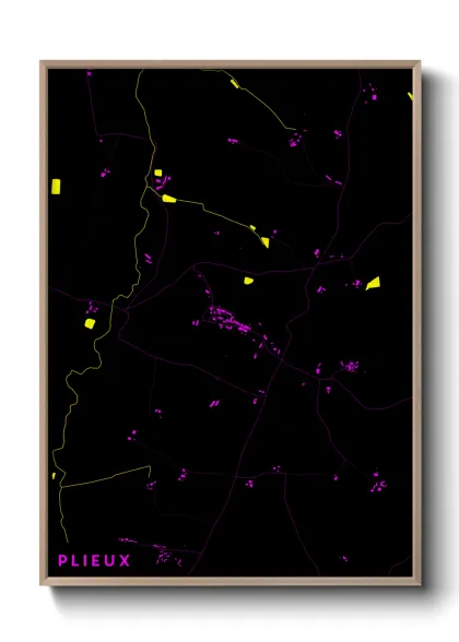 Une affiche de carte sur Plieux