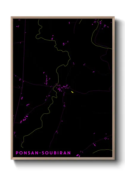 Une affiche de carte sur Ponsan-Soubiran