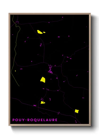 Une affiche de carte sur Pouy-Roquelaure