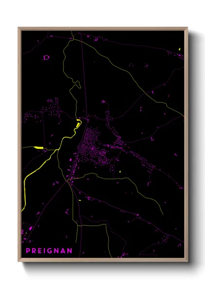 Une affiche de carte sur Preignan