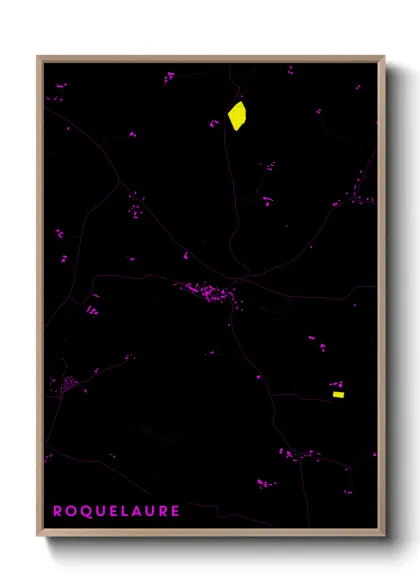Une affiche de carte sur Roquelaure
