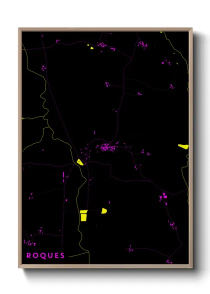 Une affiche de carte sur Roques