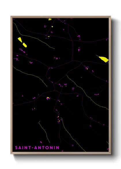 Une affiche de carte sur Saint-Antonin
