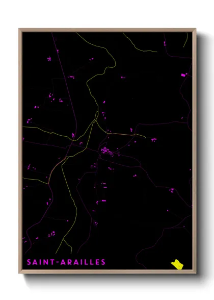 Une affiche de carte sur Saint-Arailles