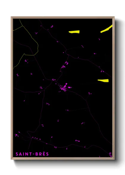 Une affiche de carte sur Saint-Brès