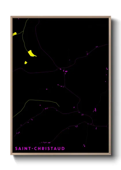 Une affiche de carte sur Saint-Christaud
