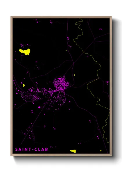 Une affiche de carte sur Saint-Clar