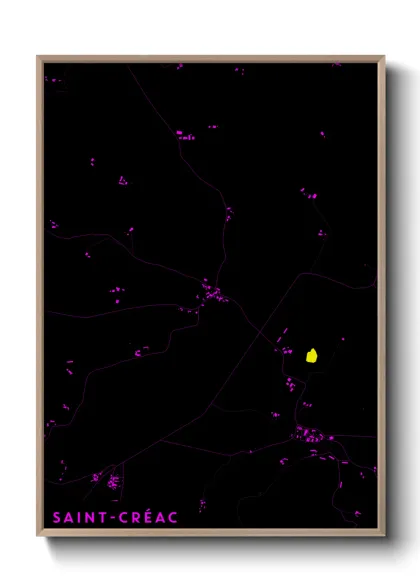 Une affiche de carte sur Saint-Créac