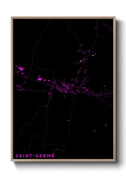 Une affiche de carte sur Saint-Germé