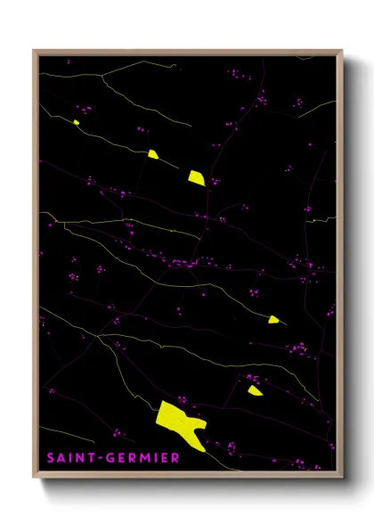 Une affiche de carte sur Saint-Germier