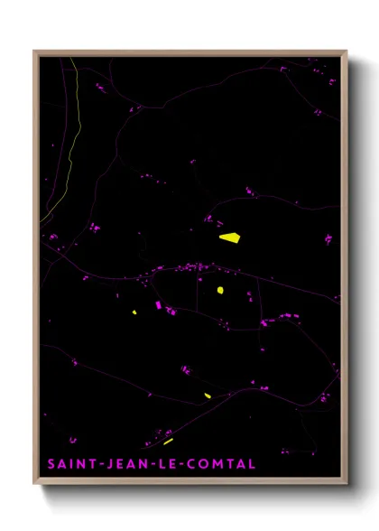 Une affiche de carte sur Saint-Jean-le-Comtal