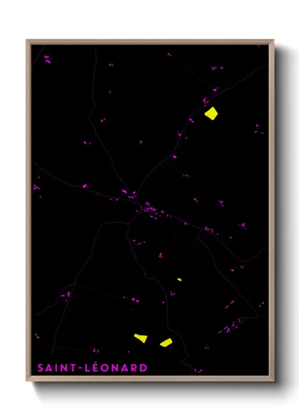 Une affiche de carte sur Saint-Léonard