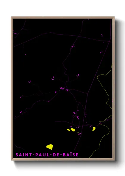 Une affiche de carte sur Saint-Paul-de-Baïse