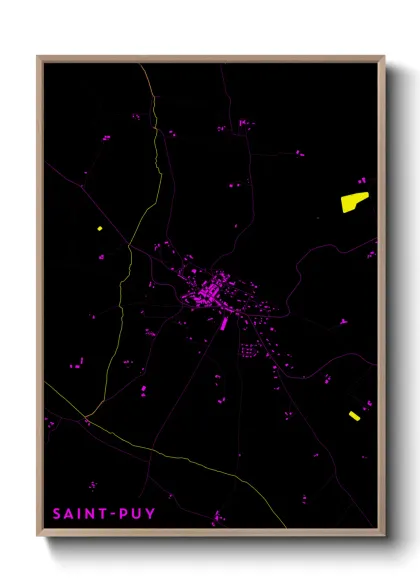 Une affiche de carte sur Saint-Puy