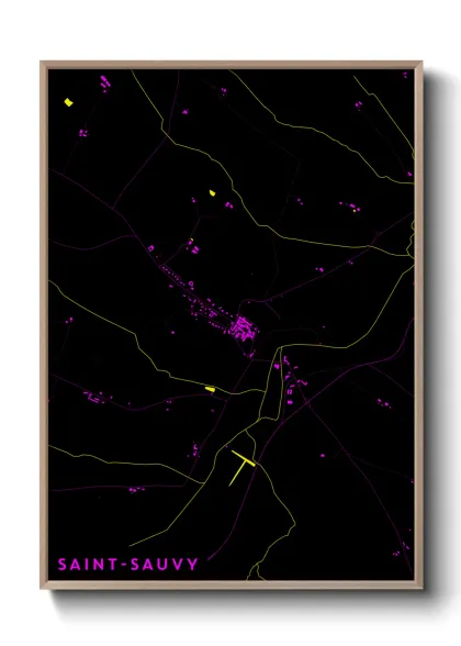 Une affiche de carte sur Saint-Sauvy