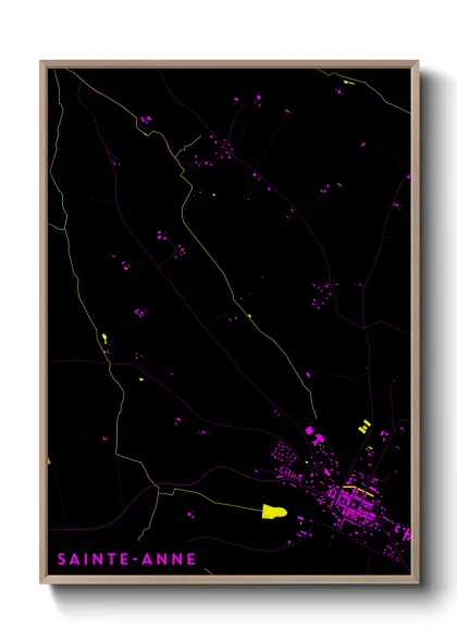 Une affiche de carte sur Sainte-Anne