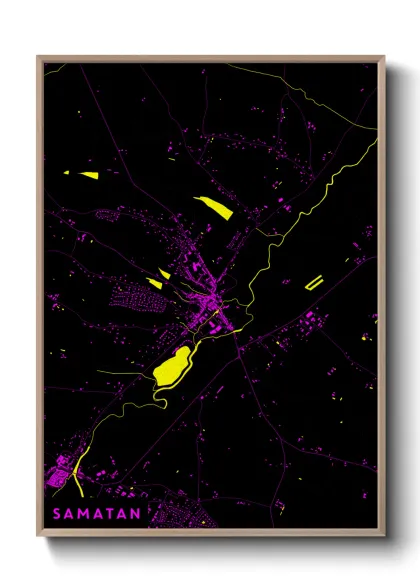 Une affiche de carte sur Samatan