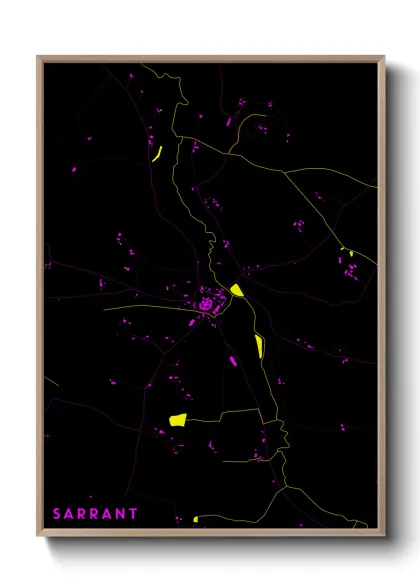 Une affiche de carte sur Sarrant