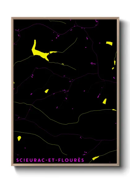Une affiche de carte sur Scieurac-et-Flourès