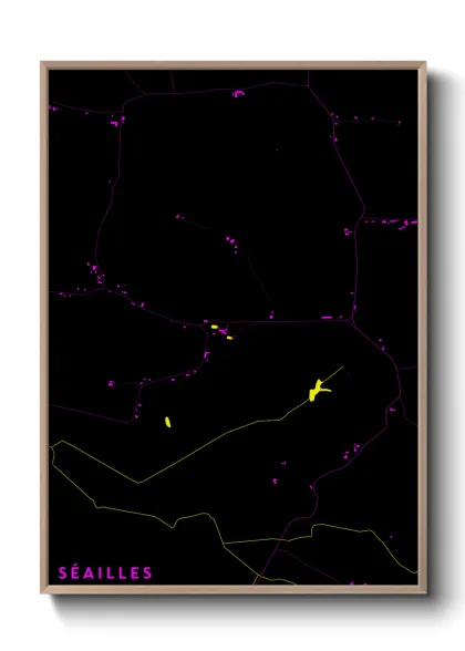 Une affiche de carte sur Séailles