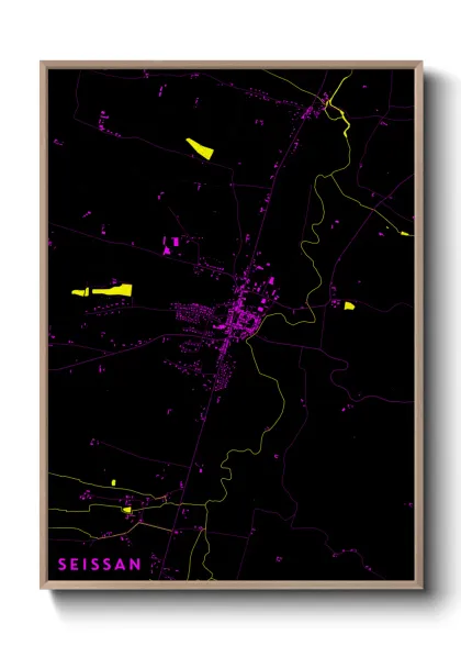 Une affiche de carte sur Seissan