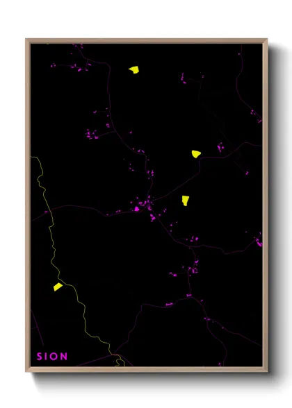 Une affiche de carte sur Sion