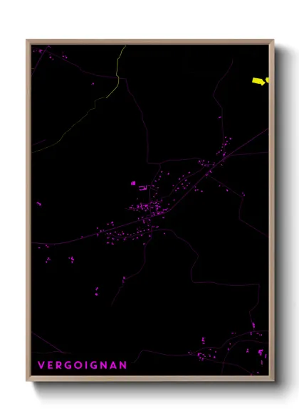 Une affiche de carte sur Vergoignan