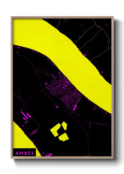 Une affiche de carte sur Ambès