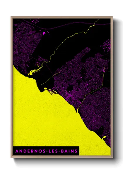 Une affiche de carte sur Andernos-les-Bains