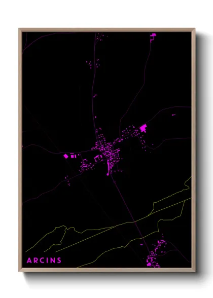 Une affiche de carte sur Arcins